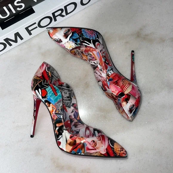 Christian Louboutin Hot Chick Printed 100mm Pumps - Picture 4 of 10
